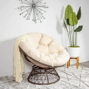 Milliard Papasan Chair with 360-Degree Swivel Brown and Beige