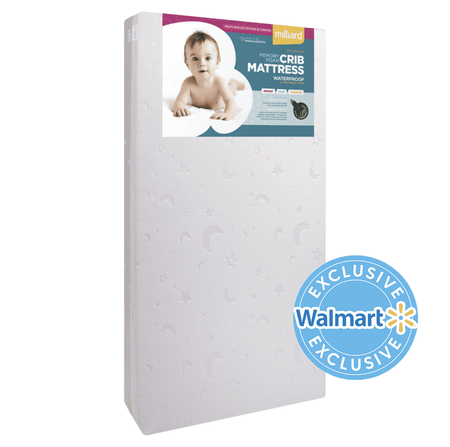 Milliard Memory Foam Crib Mattress + Waterproof Washable Bamboo Cover Premium Hypoallergenic Toddler Bed and Next Stage Baby Mattress