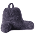 thumbnail image 1 of Milliard Reading Pillow, Faux Fur Removable Cover with Memory Foam, Bed Rest Pillow, 18” x 15”, Purple, 1 of 7