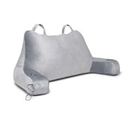 Milliard Reading Pillow, Velour Removable Cover with Memory Foam, Two Person Bed Rest Pillow, Grey