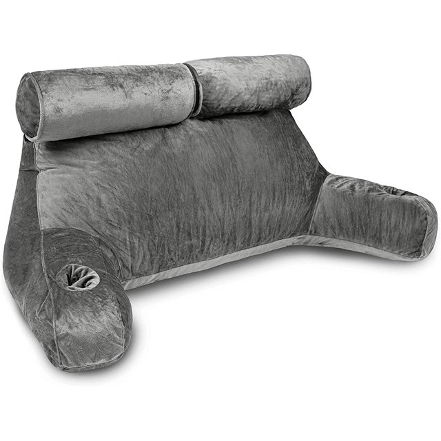 Milliard Firm Back Prop Reading Pillow, Velour Cover, Memory Foam
