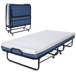 Cama Plegable con Colchón DROM - Azul