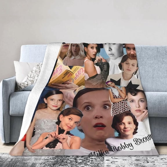 Millie Bobby Brown Fashion Personality Blanket Winter Super Soft Quilt Bed Durable Warm Lightweight Blanket 40"x30"