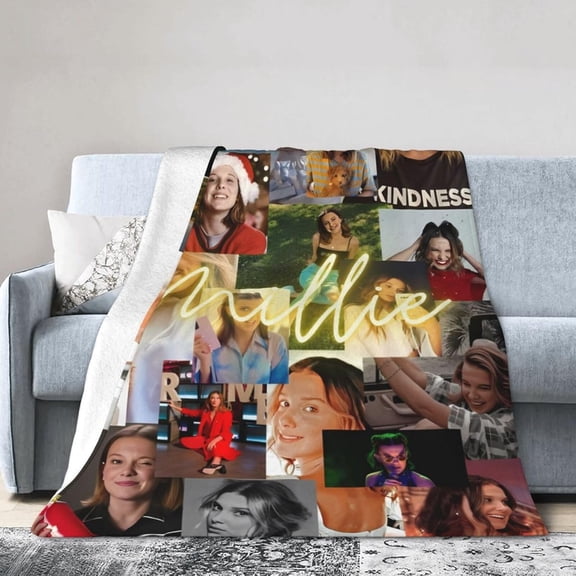 Millie Bobby Brown Fashion Personality Blanket Winter Super Soft Quilt Bed Durable Warm Lightweight Blanket 80"x60"