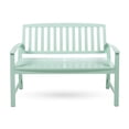thumbnail image 1 of Millie Farmhouse Cottage Acacia Wood Bench, Light Mint, 1 of 7