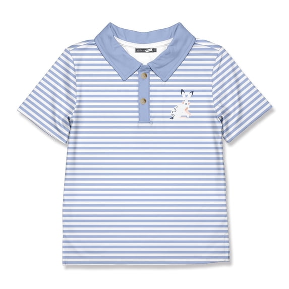 Millie Loves Lily Boys Blue Easter Stripe Short Sleeve Polo Shirt, Size 6
