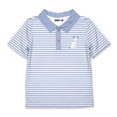 thumbnail image 1 of Millie Loves Lily Boys Blue Easter Stripe Short Sleeve Polo Shirt, Toddler Size 3T, 1 of 2