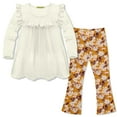 thumbnail image 1 of Millie Loves Lily Cream Ruffle Top & Floral Flared Legging Set, Toddler, Size 4T (2-PCS), 1 of 3