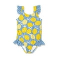 thumbnail image 1 of Millie Loves Lily Female Lemon Print Ruffle-Accent Swimsuit One-piece UPF 50, Sizes 2-10, 1 of 7
