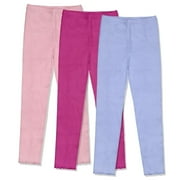 MILLIE LOVES LILY Girls' 3-Pack Ribbed Legging Set, Toddler Girls,Size 4T