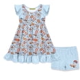 thumbnail image 1 of Millie Loves Lily Girls Blue Howdy Boots Dress & Dot Short Set,Big Girl, Size 8 (2PCS), 1 of 4