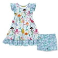 thumbnail image 1 of Millie Loves Lily Girls Blue Mermaid Print Dress and Shorts Set,(Size 3T-12)2PCS, 1 of 4