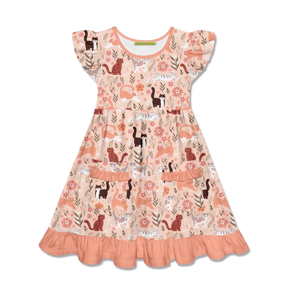 Girls Lily A/S Romper-Coral Stripe by Millie Jay main image 0