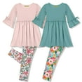thumbnail image 1 of Millie Loves Lily Girls Lt. Pink and Nile Blue Dress & Legging Set (Size 4T-12 & Plus Sizes), 4-PCS, 1 of 4