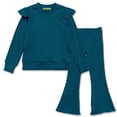 thumbnail image 1 of Millie Loves Lily Girls' Midnight Ribbed Top & Flared Legging Set, Toddler Girls, Size 2T (2-PCS), 1 of 5