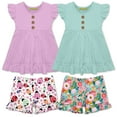 thumbnail image 1 of Millie Loves Lily Girls Mint & Lilac Lady Bug & New Beginnings Floral Short Set, Big Girls, Size 8, 4-PCS, 1 of 2