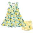 thumbnail image 1 of Millie Loves Lily Girls Mint and Yellow Lemon Print Dress and Short Set, Big Girls, Size 5,2-PCS, 1 of 2
