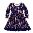 thumbnail image 1 of Millie Loves Lily Girls Navy Holiday Nutcracker Dress Long Sleeve, Toddler, Size 2T, 1 of 5
