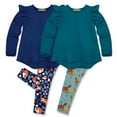 thumbnail image 1 of Millie Loves Lily Girls Navy & Teal Tops & Printed Leggings, Big Girls, Size 10, 4-pcs, 1 of 5
