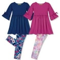 thumbnail image 1 of Millie Loves Lily Girls Navy and Fucshia Dress & Legging 4-PC Set, Big Girls Size 12, 1 of 3
