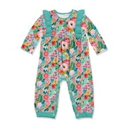 Millie Loves Lily Infant Girl Mint New Beginnings Floral Ruffle Trim 1-Piece Size 12M
