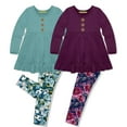 thumbnail image 1 of Millie Loves Lily Nile Blue & Plum Long Sleeve Tops & Leggings Set,Big Girls, Size 12, (4_PCS), 1 of 6