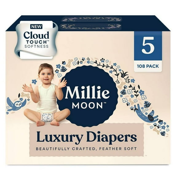 Millie Moon Luxury Diapers Size 5, 108 Count