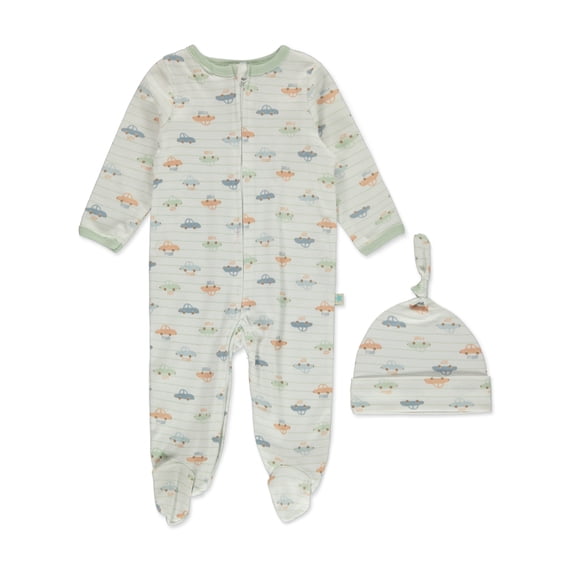 Millie & Myles Baby Boys' 2-Piece Footed Coveralls With Hat Color: cream Size: 6 - 9 months