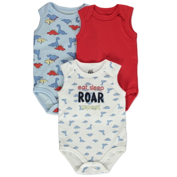Millie & Myles Baby Boys' 3-Pack Dinosaur Heart Bodysuits Color: multi Size: 0 - 3 months