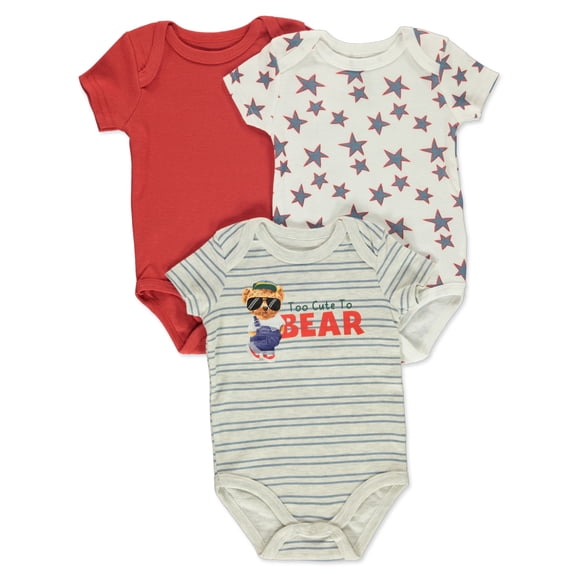 Millie & Myles Baby Boys' 3-Pack Star Bodysuits Color: multi Size: 6 - 9 months