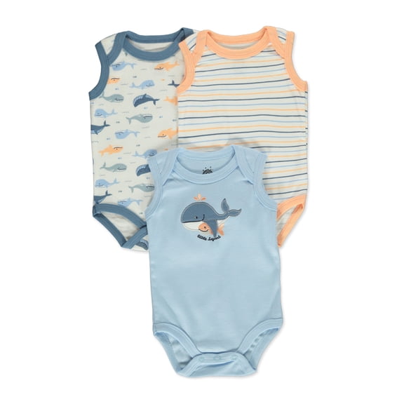 Millie & Myles Baby Boys' 3-Pack Whale Heart Bodysuits Color: multi Size: 3 - 6 months