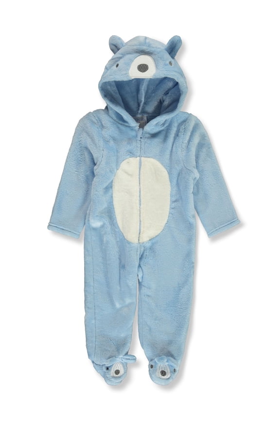 Baby Boys' Plush Hooded Pram Suit Color: blue Size: 6 - 9 months