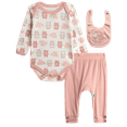 thumbnail image 1 of Millie & Myles Infant Pants Set - Baby Clothes for Boys and Girls with Bib and Long Sleeve Bodysuit, 1 of 7