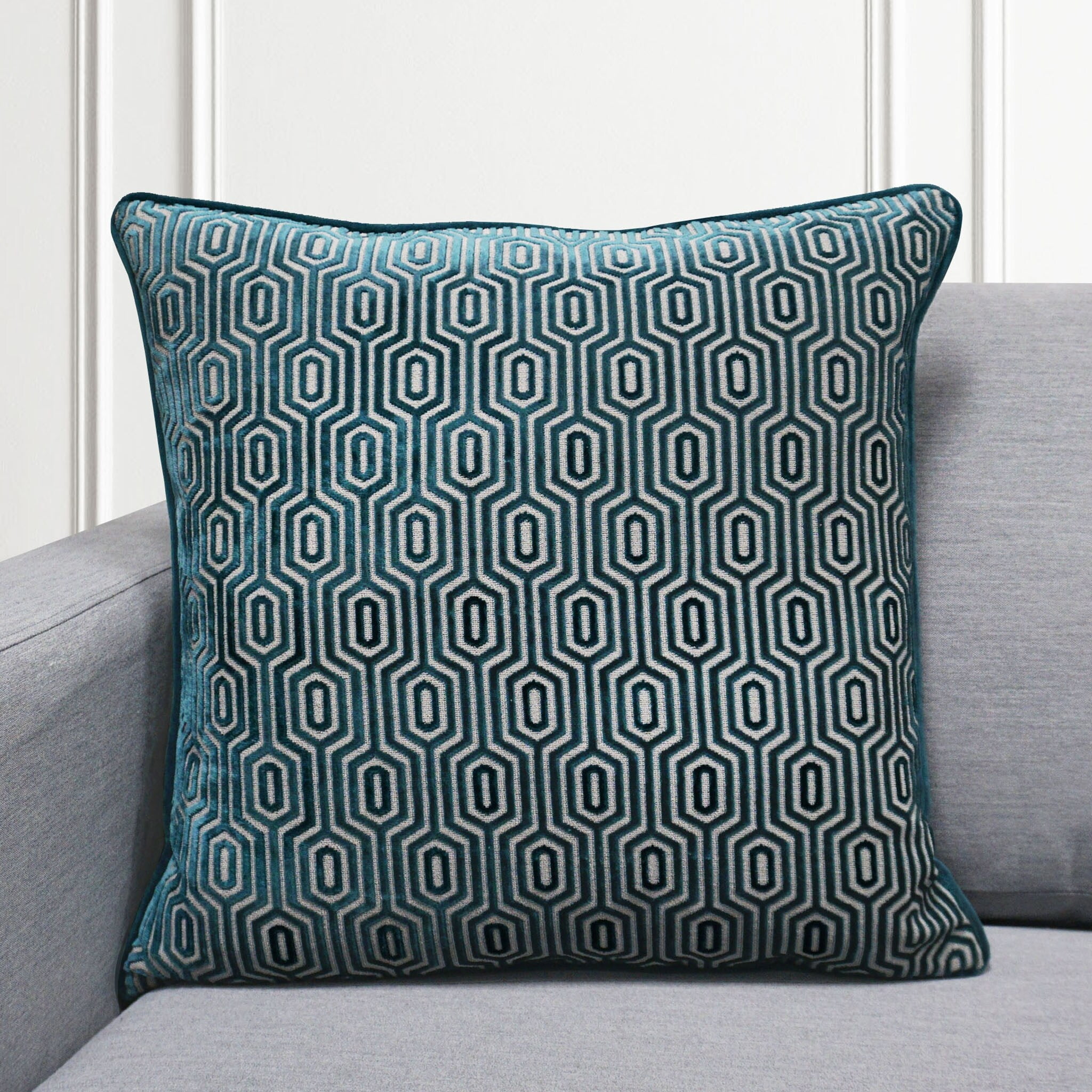 Signal Velvet 20 Square Pillow, Skidway Ink