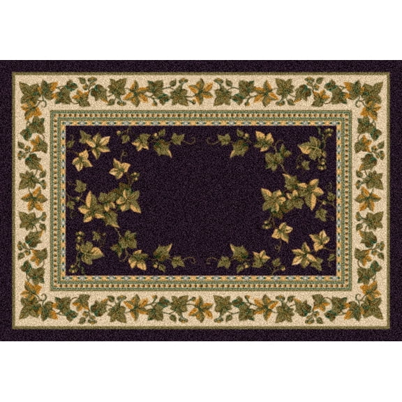 Milliken Black Bordered Solid Door Mat Ivy Valley Onyx - Aprx 2' 8" x 3' 10"