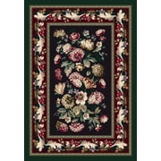 Milliken Black Bordered Vines Area Rug Chelsea Onyx - Aprx 3 10 x 5 4