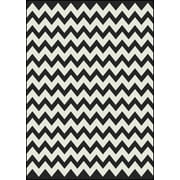Milliken Black & White Area Rug Vibe Techno Black Chevron Zig Zag 3' 10" x 5' 4" Rectangle