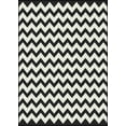 thumbnail image 1 of Milliken Black & White Area Rug Vibe Techno Black Chevron Zig Zag 5' 4" x 7' 8" Rectangle, 1 of 1