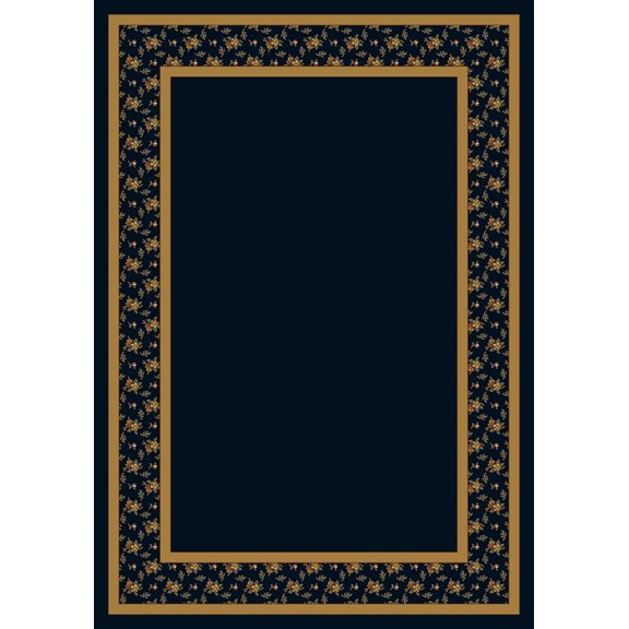 Milliken Blue Bordered Area Rug Garden Estate Sapphire - Aprx 3' 10" x 5' 4"