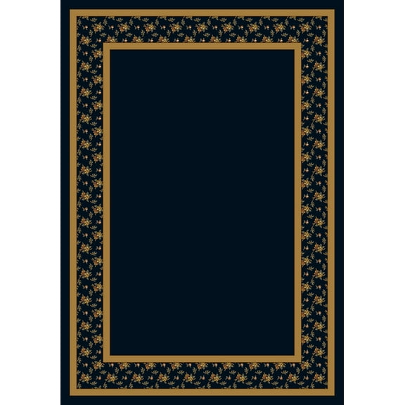 Milliken Blue Bordered Runner Garden Estate Sapphire - Aprx 2' 4" x 11' 8"