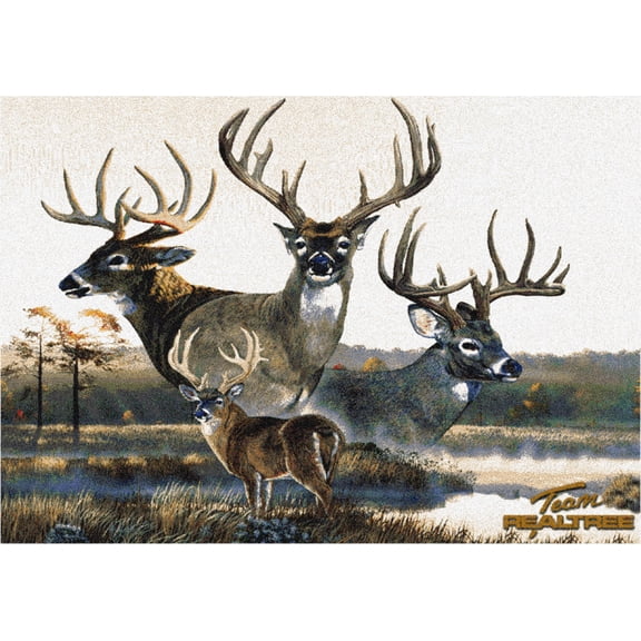 Milliken Blue Nature Print Door Mat Monster Buck 6 - Aprx 2' 8" x 3' 10"