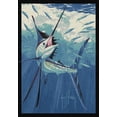 thumbnail image 1 of Milliken Blue Nautical Spear Fish Area Rug Strike Zone - Aprx 3' 10" x 5' 4", 1 of 1