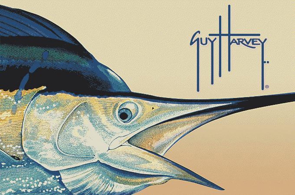 Fish Rug Marlin Milliken Blue Water Fish Fins Nautical Area Rug Marlin - Aprx 3' 10