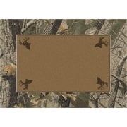 Milliken Brown Bordered Bark Area Rug 20200 Hardwoods - Aprx 3 10 x 5 4