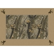 Milliken Brown Bordered Grass Area Rug 20200 Hardwoods - Aprx 3 10" x 5 4"