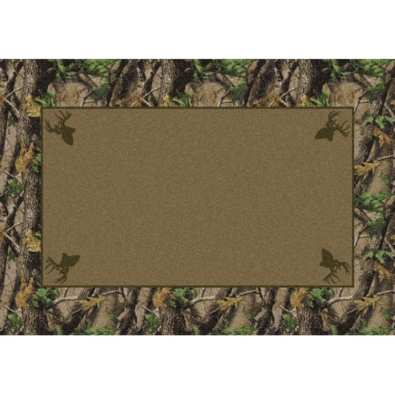 Milliken Brown Nature Print Area Rug Hardwoods Green - Aprx 5' 4" x 7' 8"