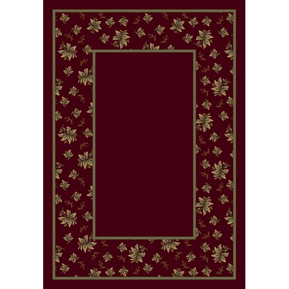 Milliken Design Center Area Rug ERIN GARNET II Erin Garnet Ii Leaves Bordered 2' 4" x 11' 8" Runner