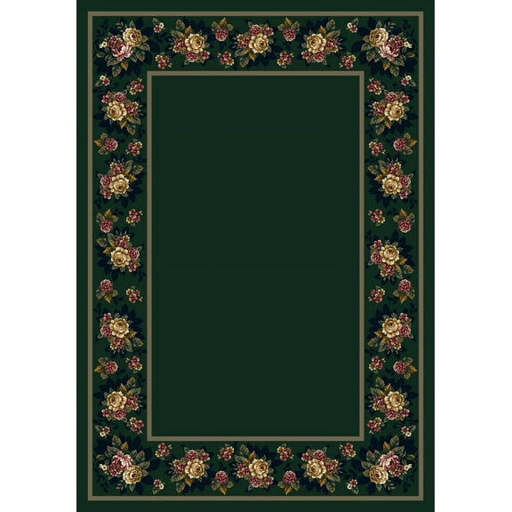 Milliken Design Center Area Rug FLORAL LACE EMERALD II Floral Lace Emerald Ii 3' 10" x 5' 4" Rectangle
