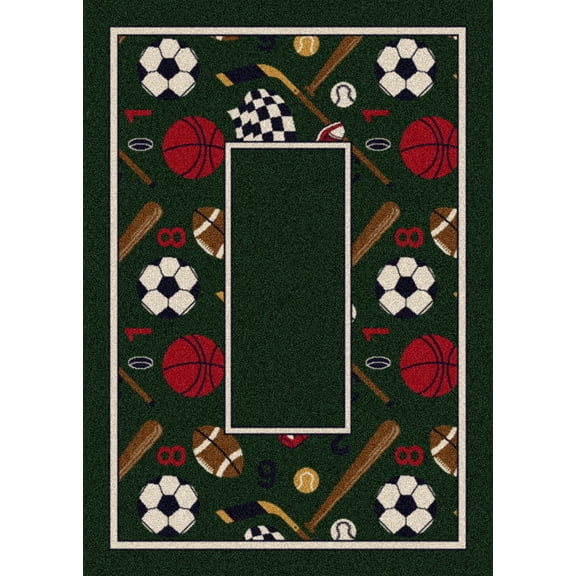 Milliken Design Center Area Rug GOOD SPORTS EMERALD Good Sports Emerald 7' 8" x 10' 9" Rectangle