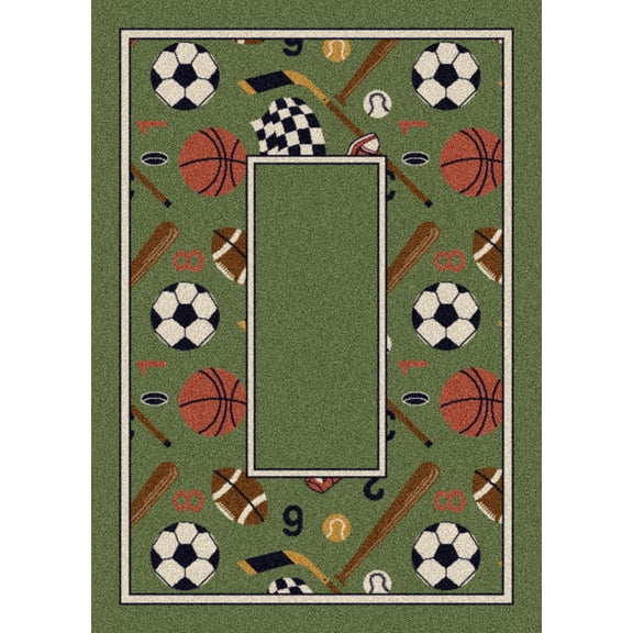Milliken Design Center Area Rug GOOD SPORTS PERIDOT Good Sports Peridot 5' 4" x 7' 8" Rectangle